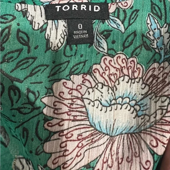 Torrid Chiffon Lurex Button-Up Blouse - Picture 8 of 8